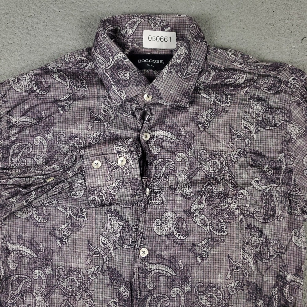Bogosse Shirt Mens Size XL Purple Casual Button Up Long Sleeve